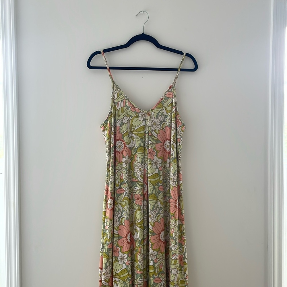 blakeley melon floral print soft maxi dress